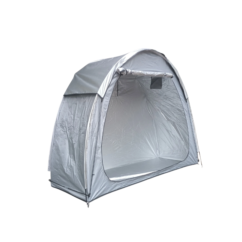 Waterproof Bicycle Storage Tent Gray with Rainfly Portable Outdoor Shelter for 2 to 3 Bikes Garden Equipment