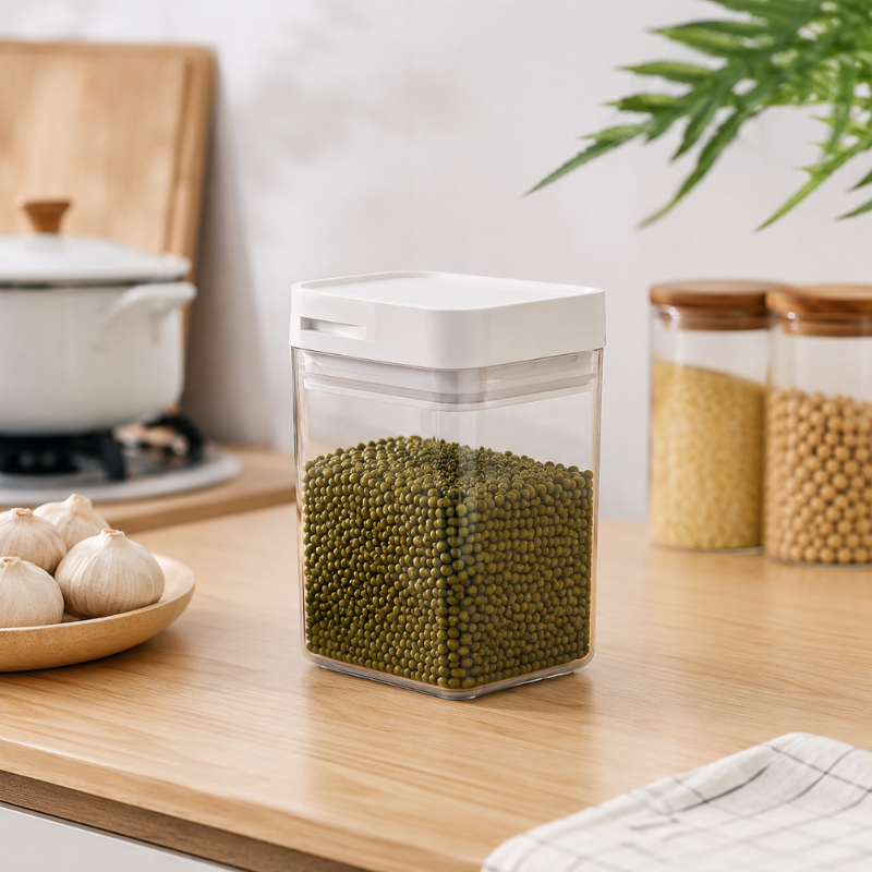 800ml Transparent Pasta Storage Box Plastic Dry Food Container with Lid