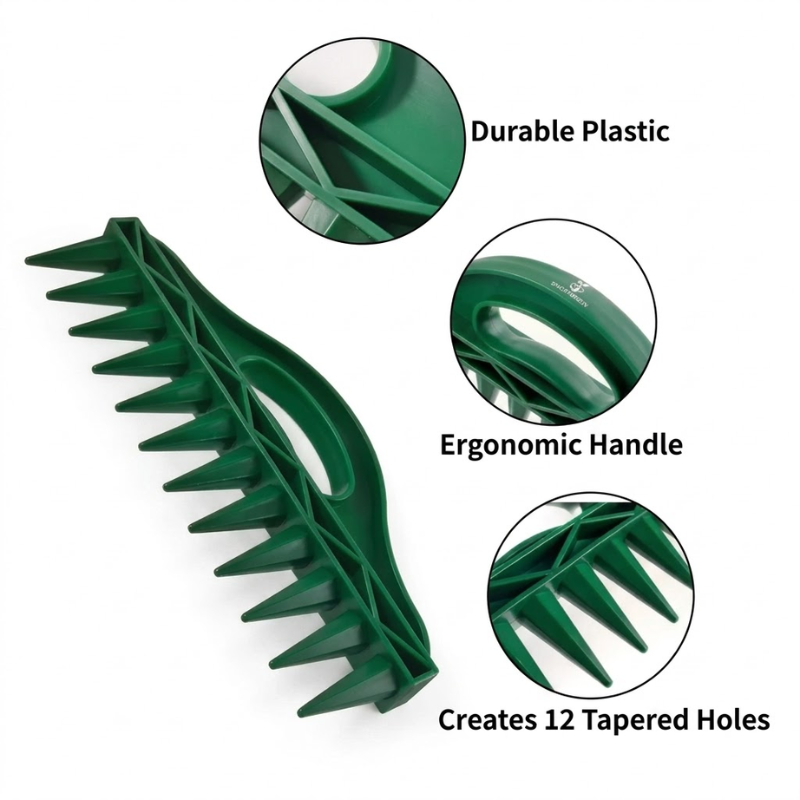 12 Hole Seed Spacer and Seeder Tool Manual Garden Planting Dibber Template