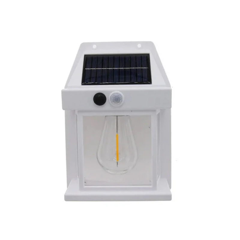 Solar Outdoor Street Light Waterproof LED Garden Wall Lamp White for Pathway Yard Patio Lighting