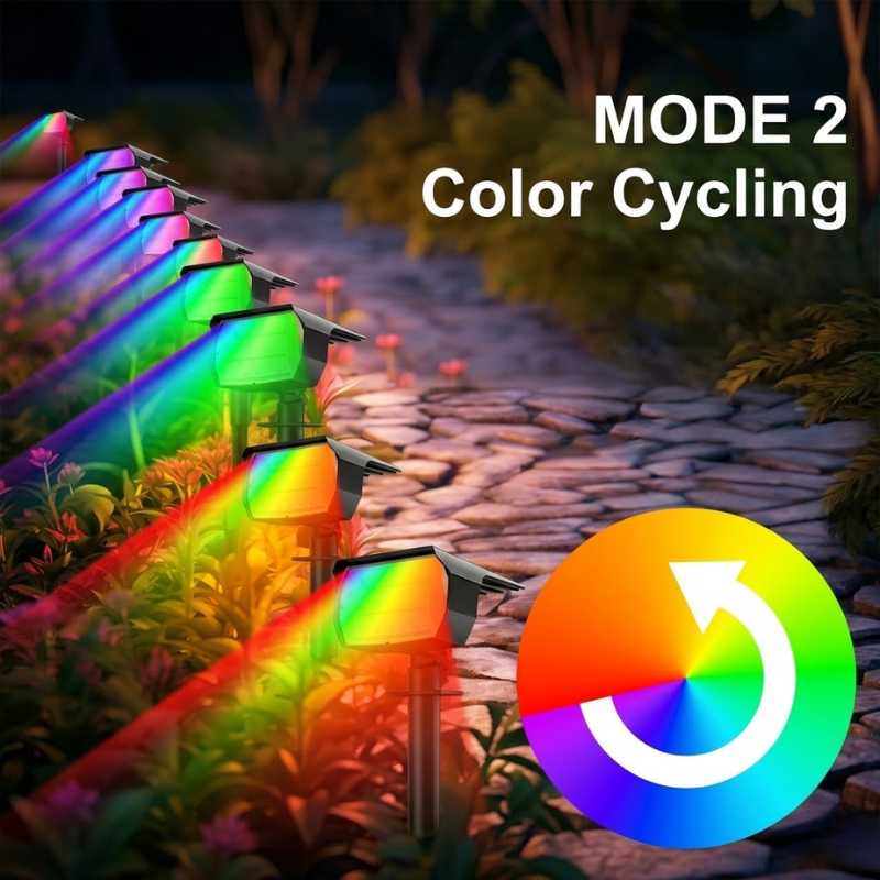 18LED RGB Solar Powered Garden Pathway Light Waterproof Outdoor Landscape Lamp