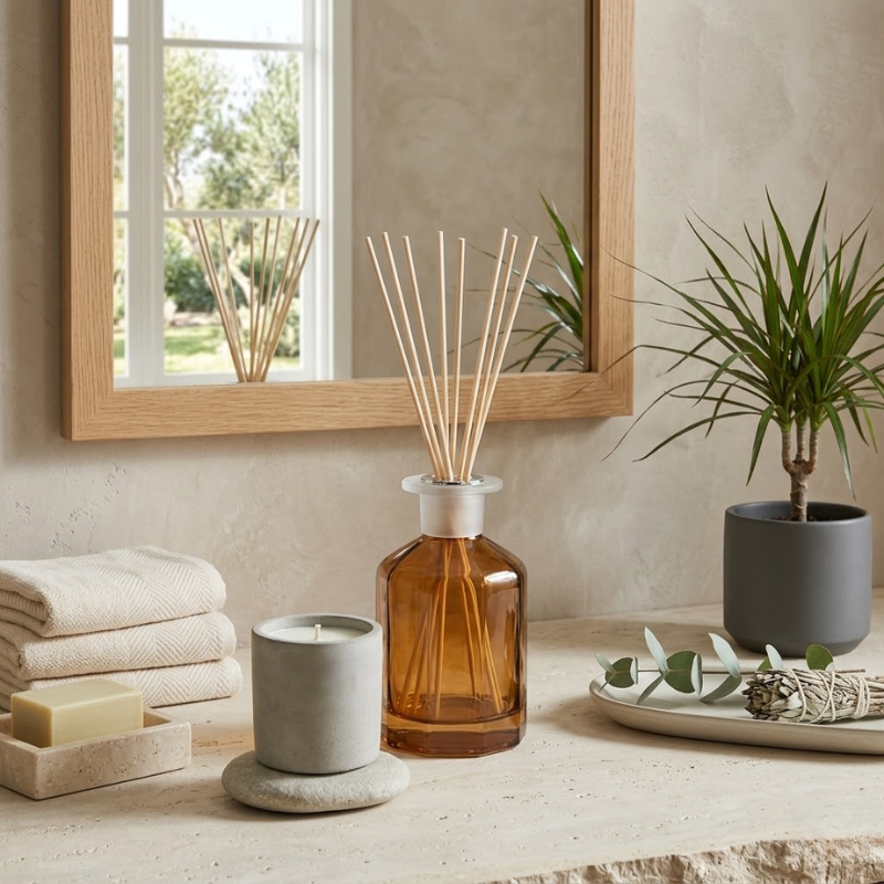 25 Piece Natural Rattan Reed Sticks 3x200mm Diffuser Replacement Sticks Home Fragrance