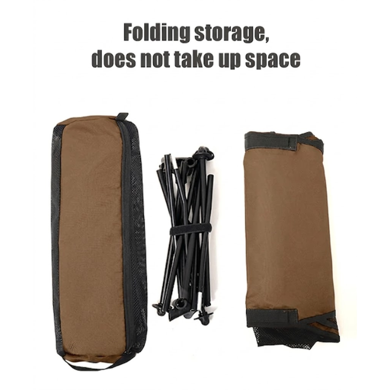 Portable Folding Camping Chair Brown with Headrest Lightweight Aluminium Outdoor Chair