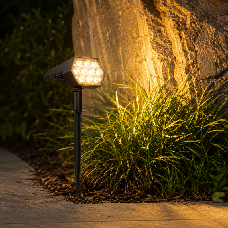 1 Piece 92 LED Solar Spot Light IP67 Waterproof Garden Landscape Light Warm White