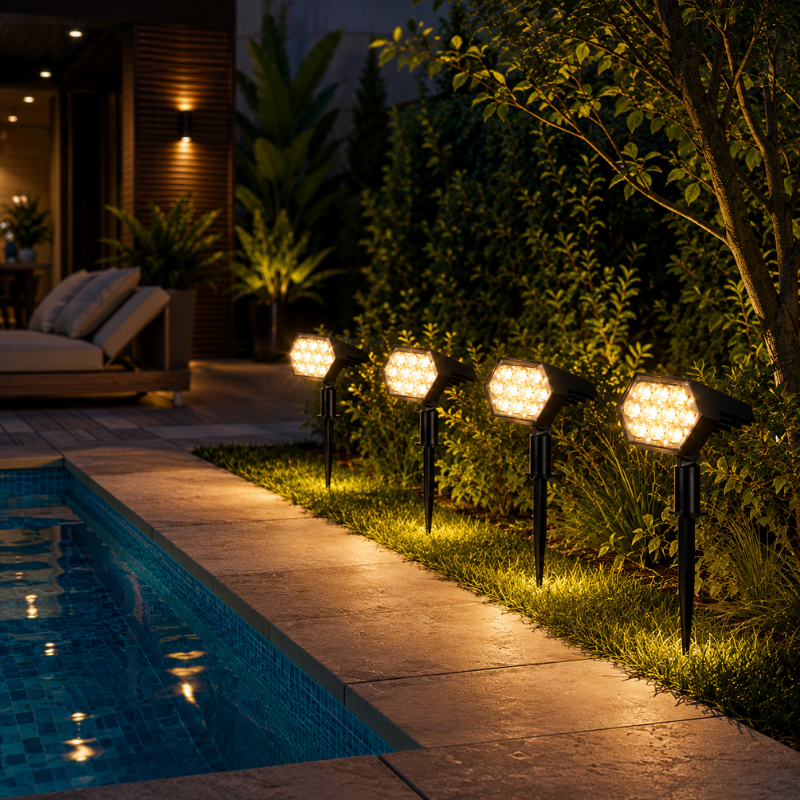 1 Piece 92 LED Solar Spot Light IP67 Waterproof Garden Landscape Light Warm White