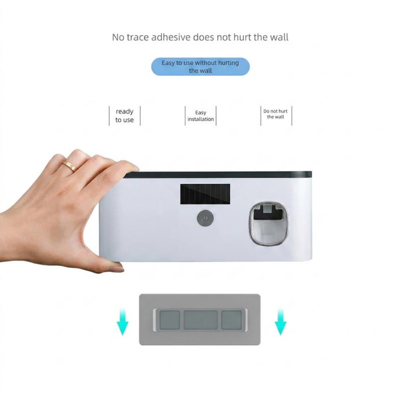 Black Wireless Charging UV Toothbrush Disinfector Wall Mounted Holder Storage Rack