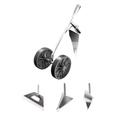 3 Piece Push Garden Hoe Set Hand-Pushed Wheeled Cultivator with Hollow Hoe Triangular and Eccentric Plow Blades