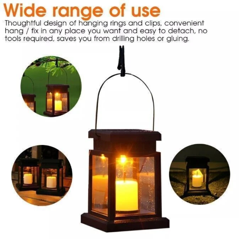 Solar Lantern Garden Light Retro Outdoor Hanging or Floor Lamp Waterproof LED Decor Light
