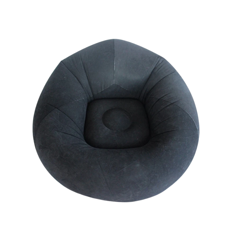 Black Inflatable Air Sofa Chair Portable PVC Lounge Seat for Outdoor Camping and Living Room