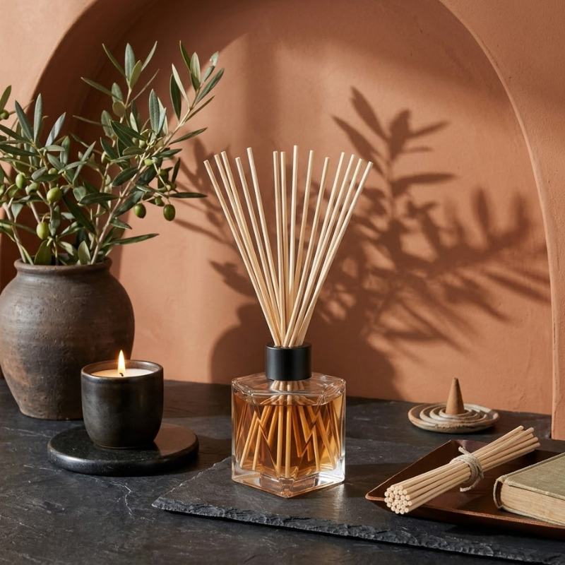 25 Piece Natural Rattan Reed Sticks 3x200mm Diffuser Replacement Sticks Home Fragrance