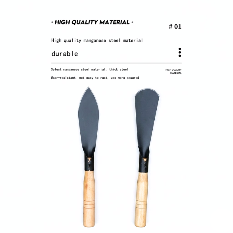 2 Piece Multifunctional Garden Shovel Manganese Steel Weeding Hoe Digging Tool with Wooden Handle