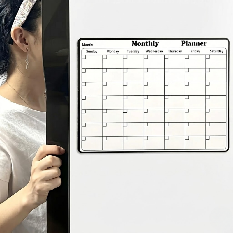 Magnetic Dry Erase Calendar Monthly Planner Refrigerator Kitchen Organizer Board