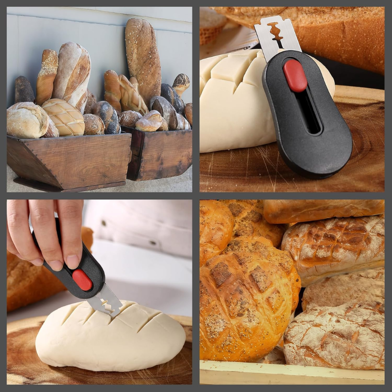 Bread Scoring Cutter with 6 Replacement Blades for Sourdough Baking and Dough Preparation