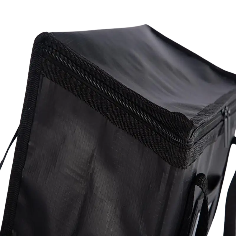 70L Insulated Food Delivery Bag Portable Thermal Cooler Carrier with Zipper Black
