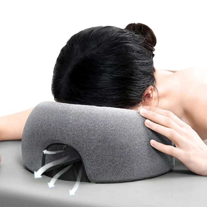 Face Down Desk Nap Pillow Memory Foam Prone Rest Head Support Cushion Gray