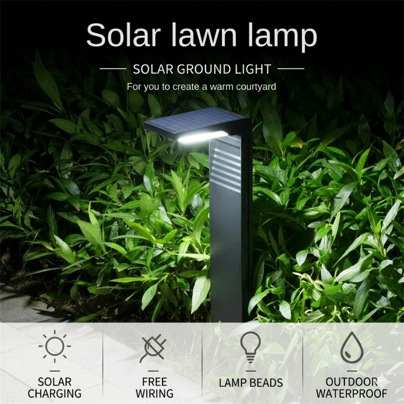 1 Piece Solar Powered Garden Pathway Light Waterproof Outdoor Landscape Lawn Light White