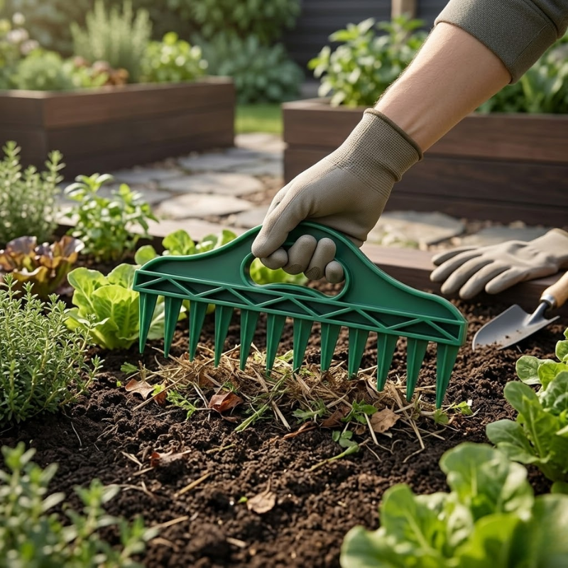 12 Hole Seed Spacer and Seeder Tool Manual Garden Planting Dibber Template