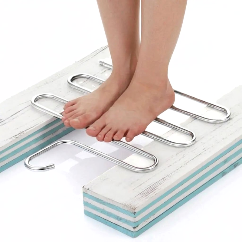 1 Piece 5 Layer Clothes Hanger Non Slip Space Saving Pants Storage Rack Silver