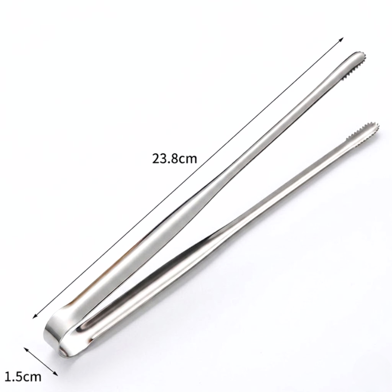 Medium Stainless Steel BBQ Tongs Non-Slip Food Clip Kitchen Grill Serving Tool