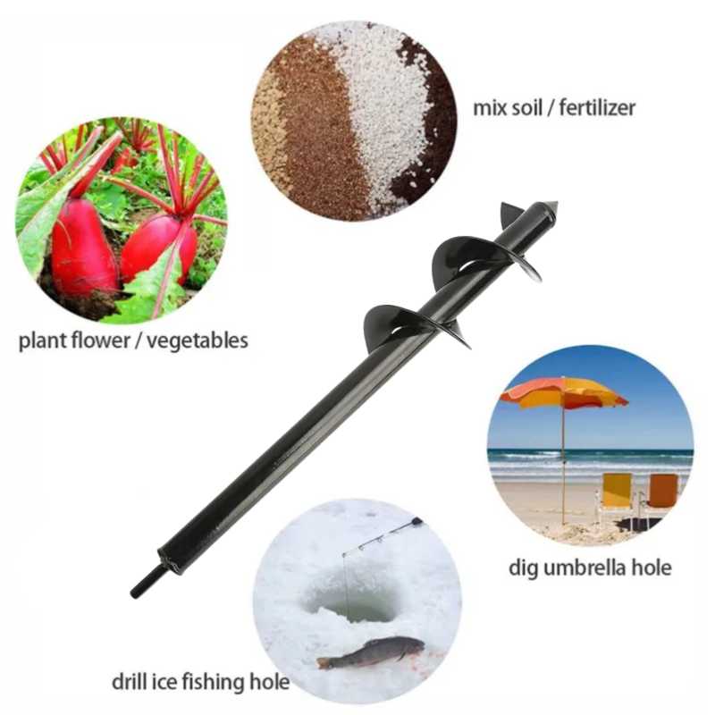 Spiral Garden Auger Drill Bit 8x45cm Soil Digging Planting Tool for Electric Drill