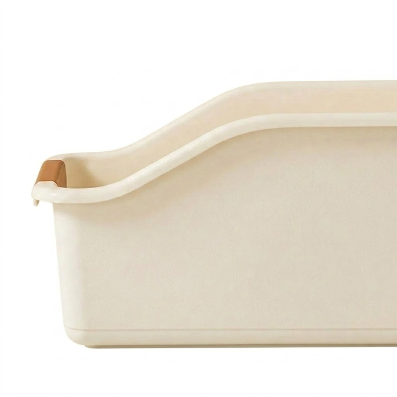 3 Piece Small Under Sink Organizer with Wheels Pull-Out Storage Bins Beige Kitchen Cabinet Organizer