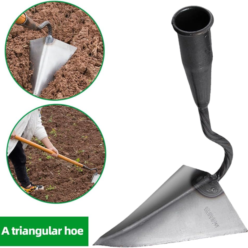 21cm Heavy Duty Triangle Garden Hoe Weeding Tool Steel Cultivator Shovel Head