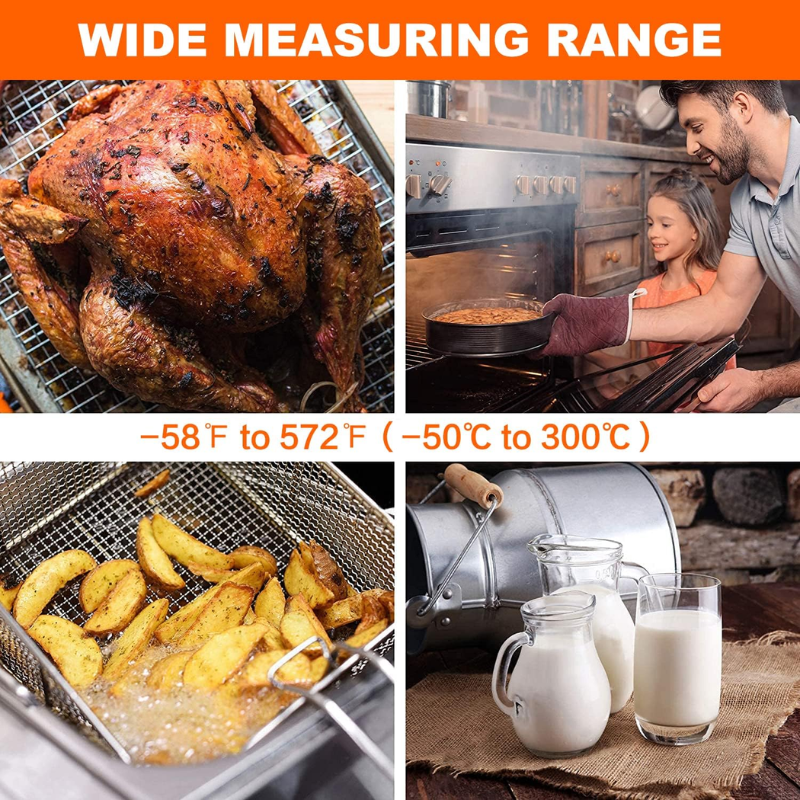 Portable Digital Kitchen Thermometer with Foldable Probe for Meat BBQ Oven and Cooking