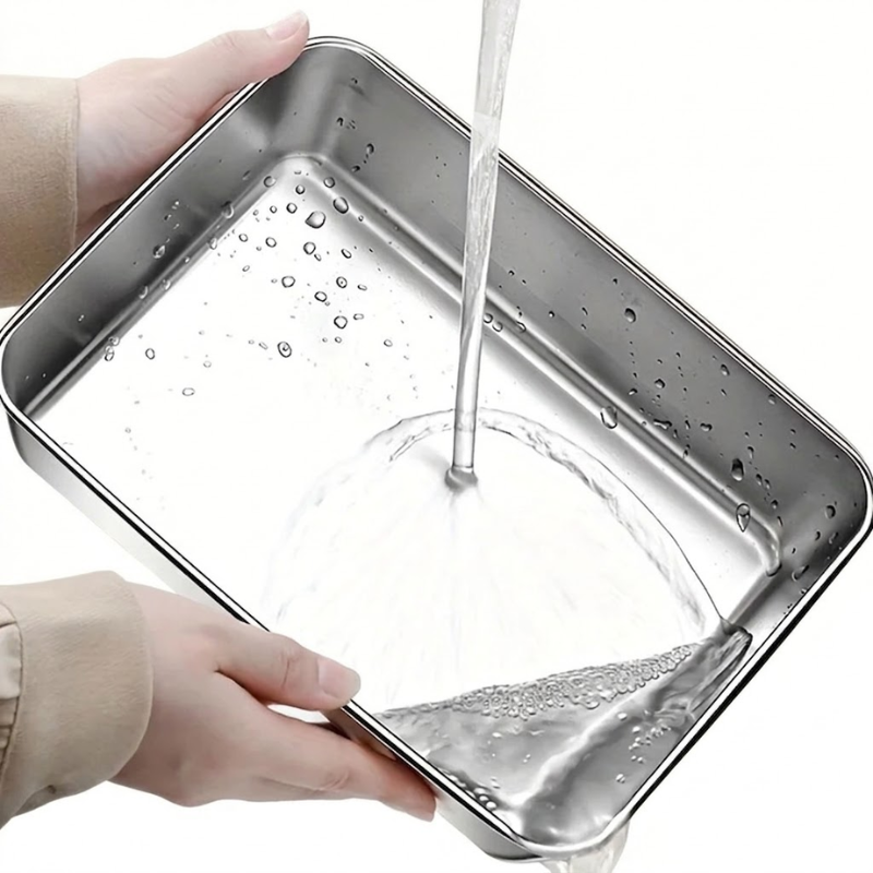 1 Piece Stainless Steel Food Storage Container Rectangle Lunch Box with Lid Kitchen Meal Prep Organizer