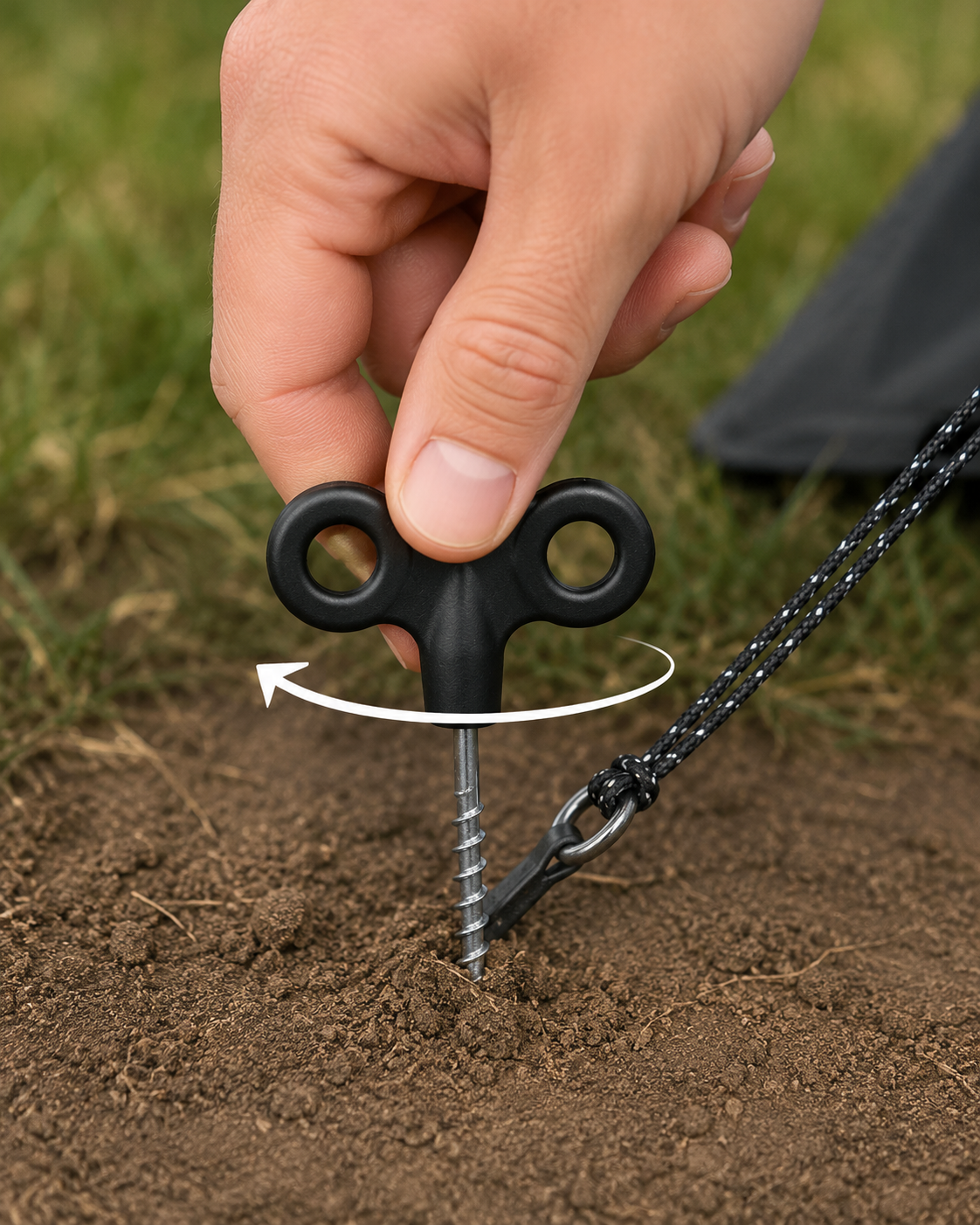 10pcs Multi-rope Fixing Ground Nails Stainless Steel Ground Anchors for Camping Hiking Trampoline Tents Heavy Duty for Outdoor