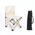 Portable Folding Camping Chair White Lightweight Outdoor Chair with Storage Pocket and Carry Bag