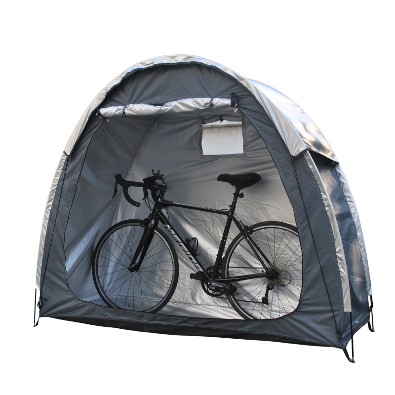 Waterproof Bicycle Storage Tent Gray with Rainfly Portable Outdoor Shelter for 2 to 3 Bikes Garden Equipment