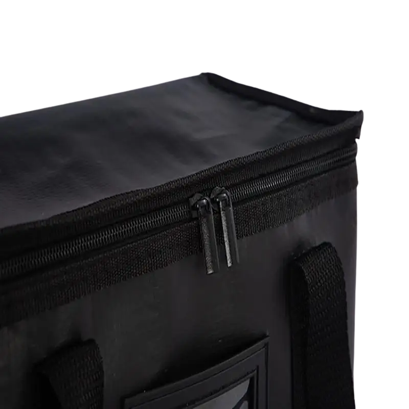 50L Insulated Food Delivery Bag Portable Thermal Cooler Carrier with Zipper Black