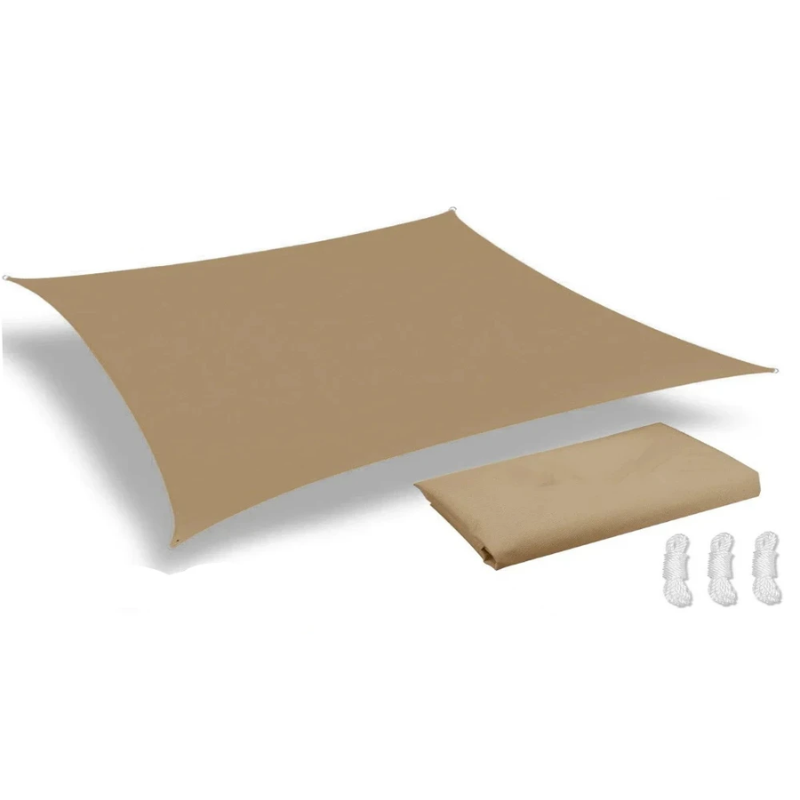 Waterproof Sun Shade Sail Sand 3 × 4 m Rectangle Canopy with 98% UV Protection for Garden Patio and Pool