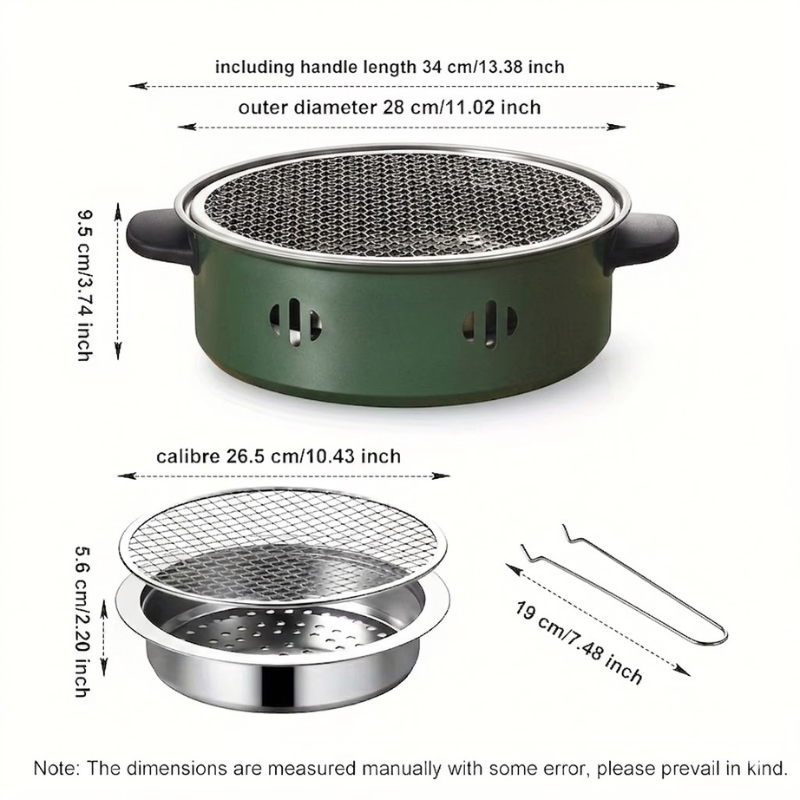 Portable Tabletop BBQ Grill Stove with Grill Net for Camping and Backyard