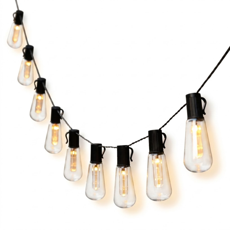 Solar String Lights 9.5m 30 LED Edison Bulb Waterproof Outdoor Garden Lights