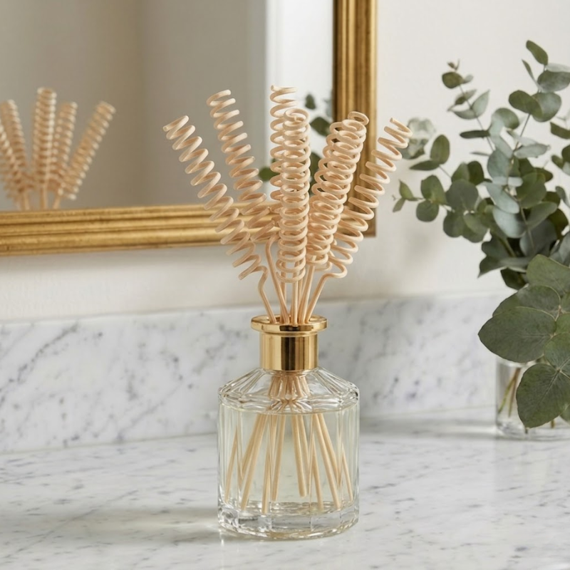 5 Piece Spiral Rattan Reed Sticks 2x240mm Diffuser Replacement Bending Design Home Fragrance