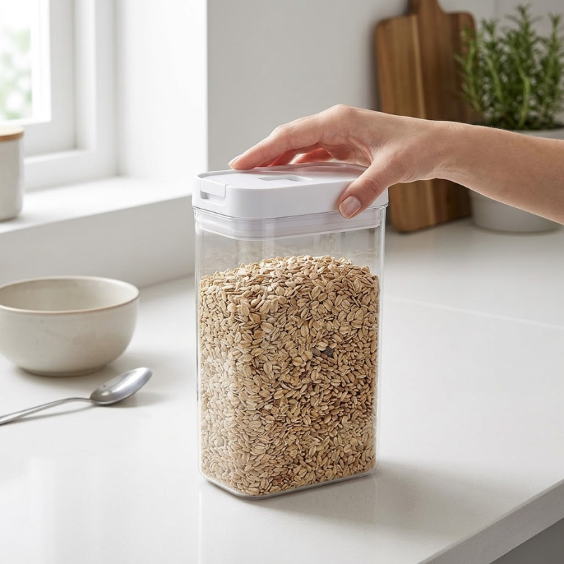 1200ml Transparent Pasta Storage Box Plastic Dry Food Container with Lid