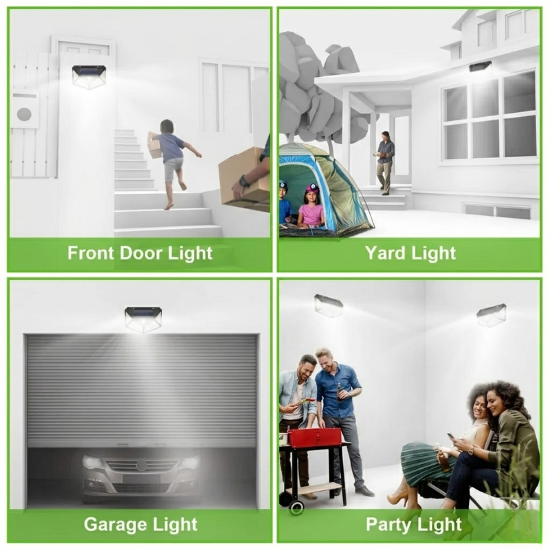 100 LED Solar Motion Sensor Light Outdoor IP65 Waterproof Wall Security Light