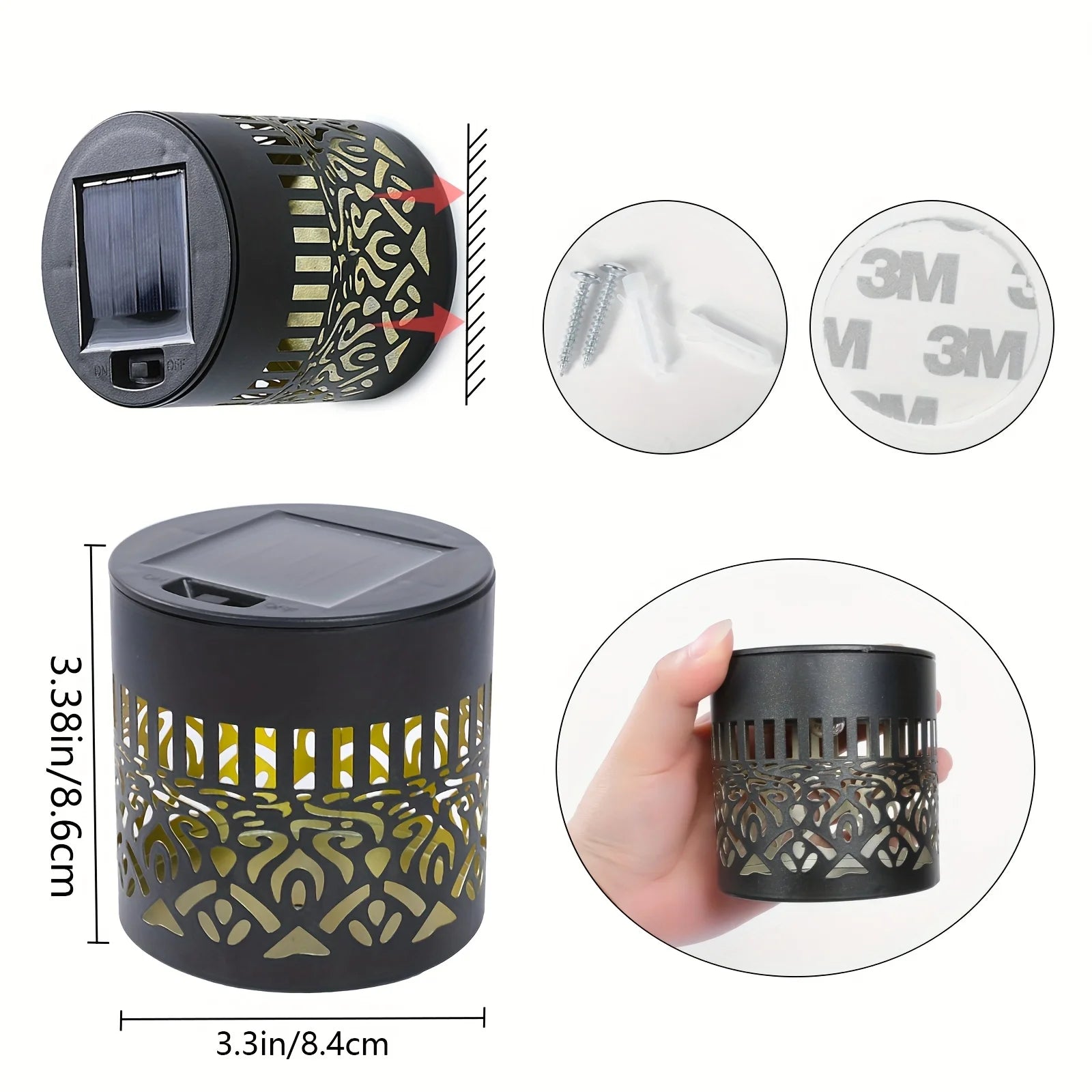 1 Piece Solar Powered Datura Wall Lantern Outdoor Garden Light Waterproof Decorative Patio Wall Lamp