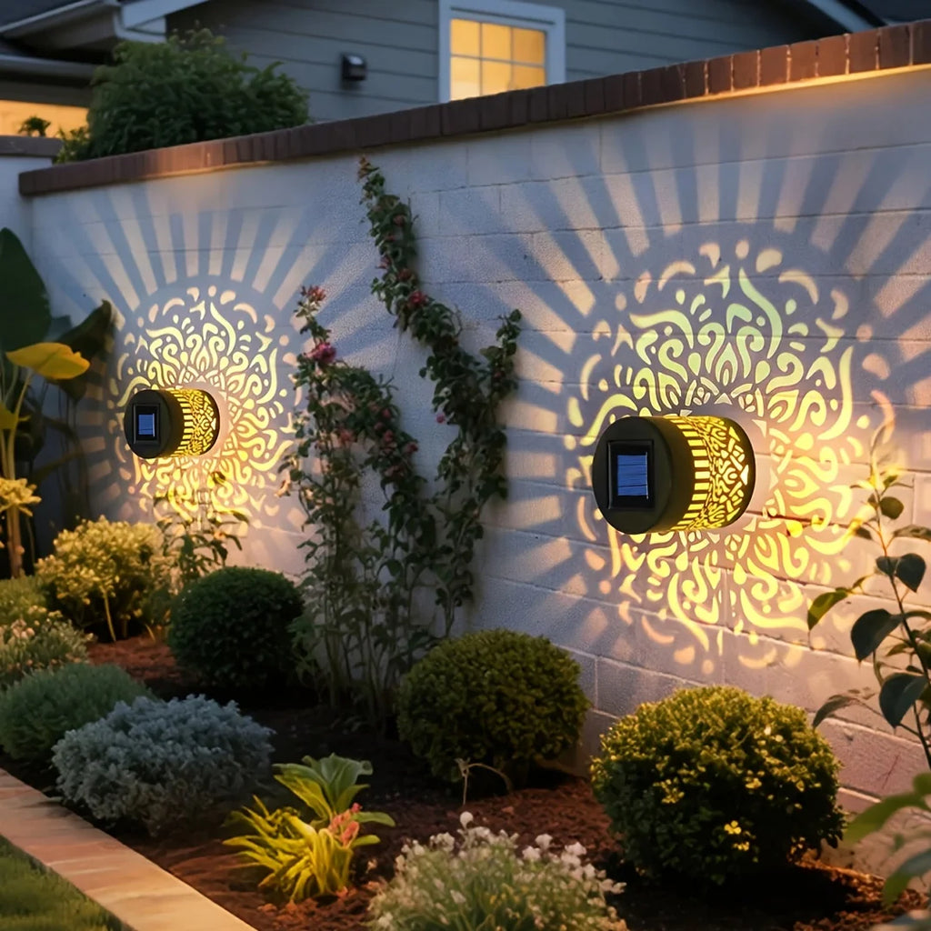 1 Piece Solar Powered Datura Wall Lantern Outdoor Garden Light Waterproof Decorative Patio Wall Lamp