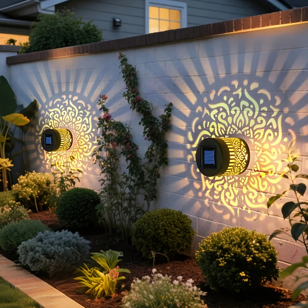 1 Piece Solar Powered Datura Wall Lantern Outdoor Garden Light Waterproof Decorative Patio Wall Lamp