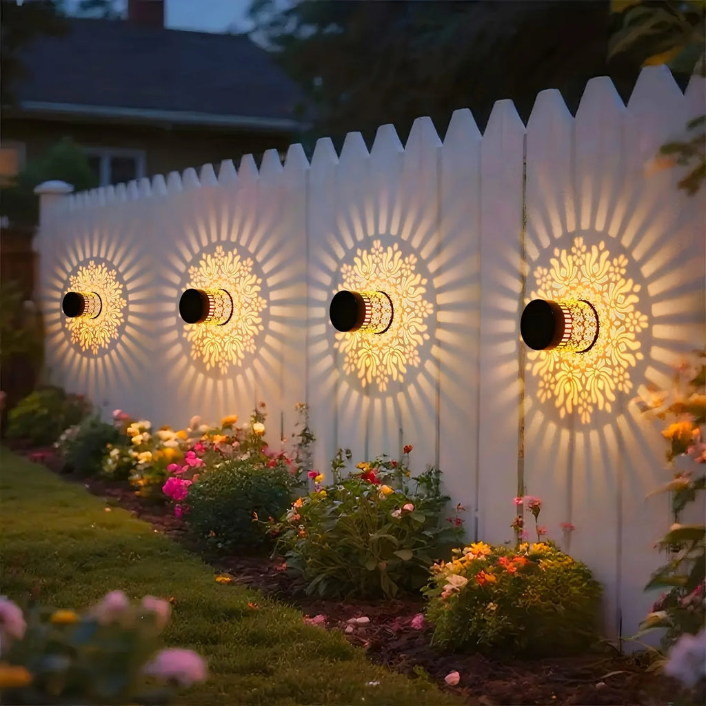 1 Piece Solar Powered Datura Wall Lantern Outdoor Garden Light Waterproof Decorative Patio Wall Lamp