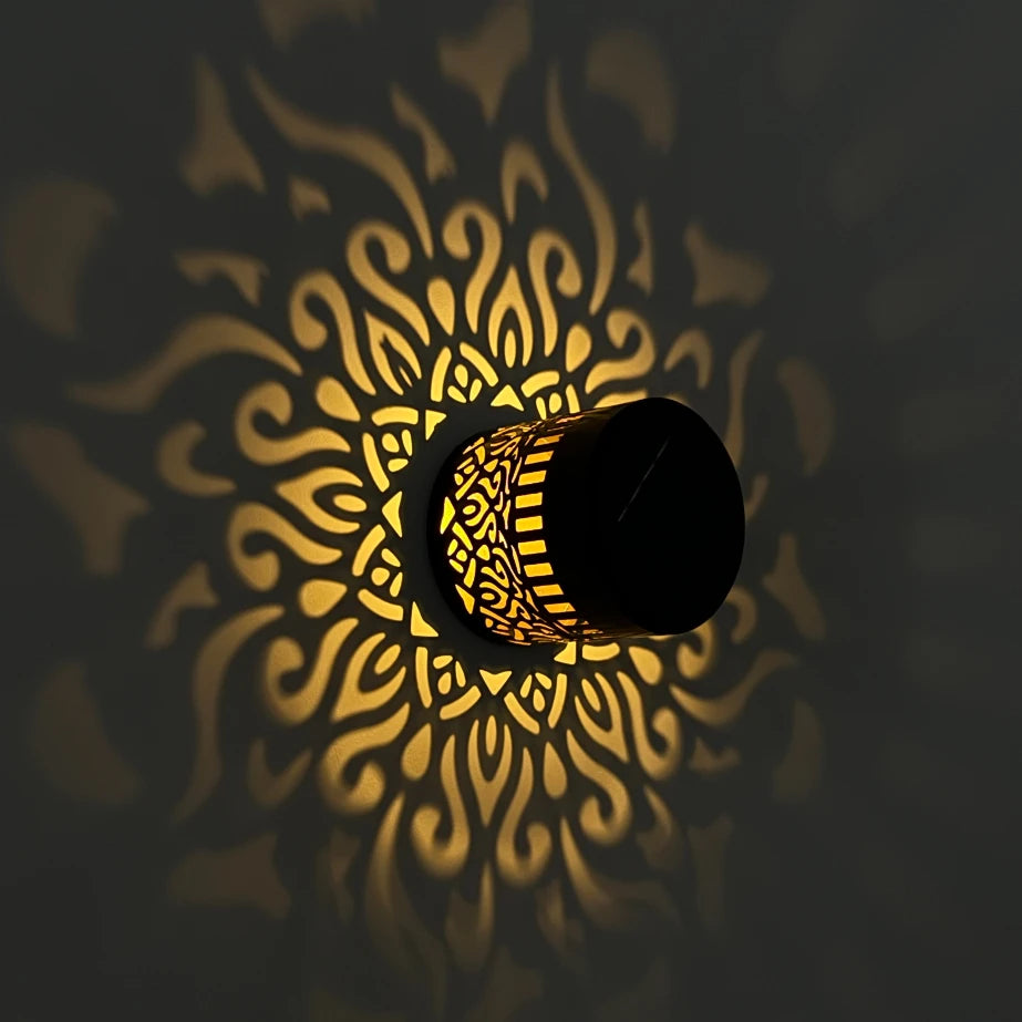 1 Piece Solar Powered Datura Wall Lantern Outdoor Garden Light Waterproof Decorative Patio Wall Lamp
