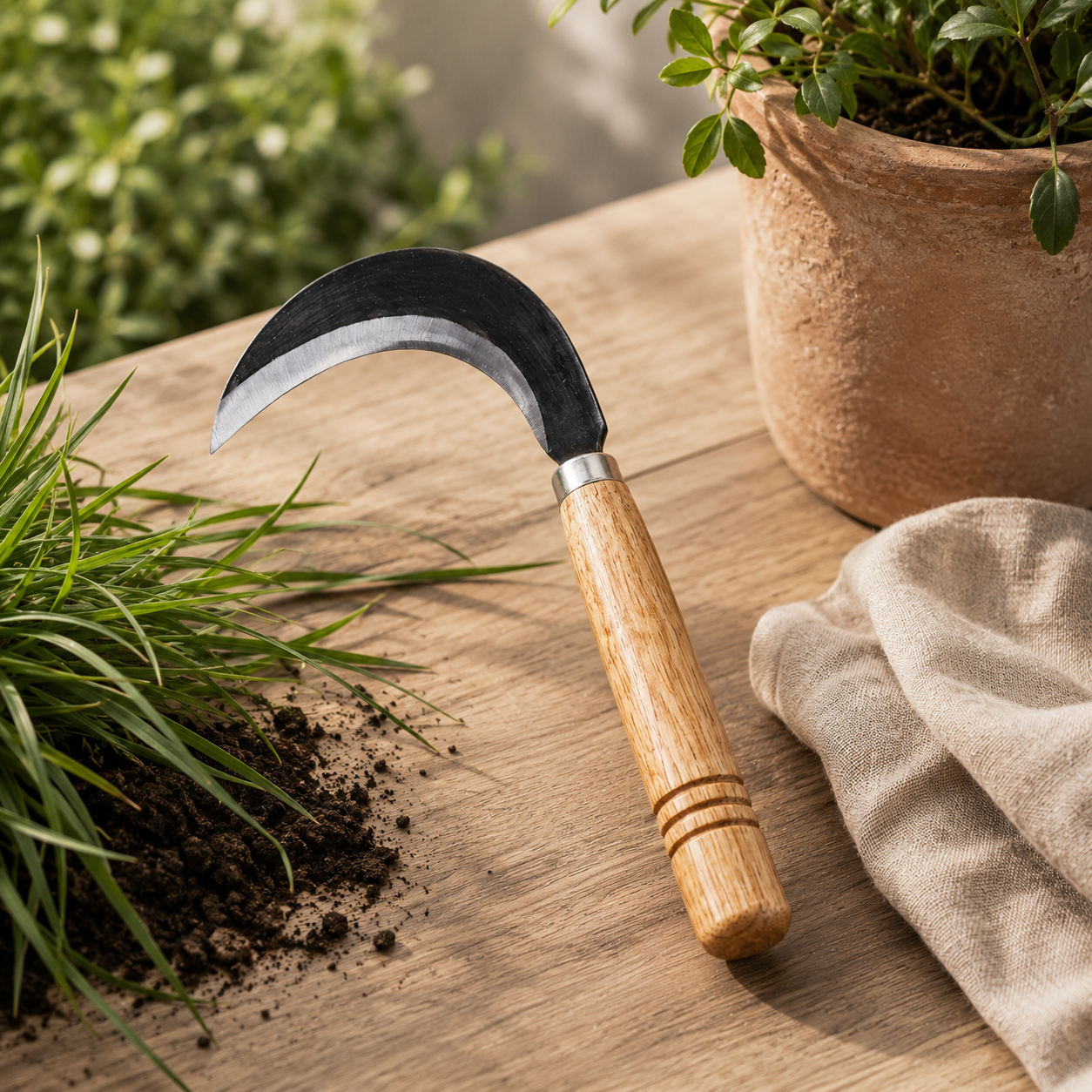 Small Garden Sickle Stainless Steel Hand Weeding Grass Cutting Harvesting Tool