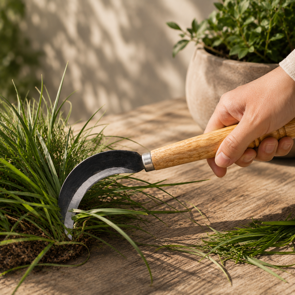 Small Garden Sickle Stainless Steel Hand Weeding Grass Cutting Harvesting Tool