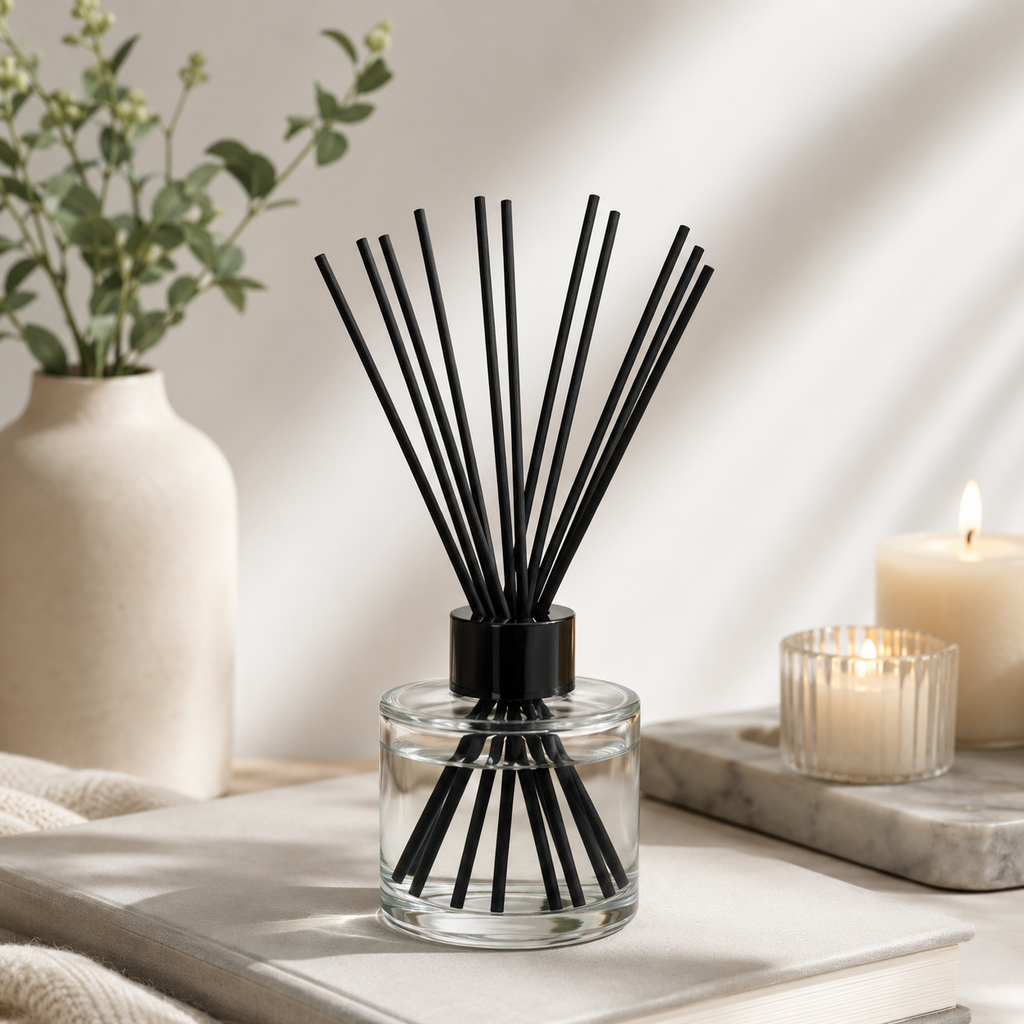 25 Piece Black Fiber Reed Sticks 3x300mm Diffuser Replacement Sticks Home Fragrance
