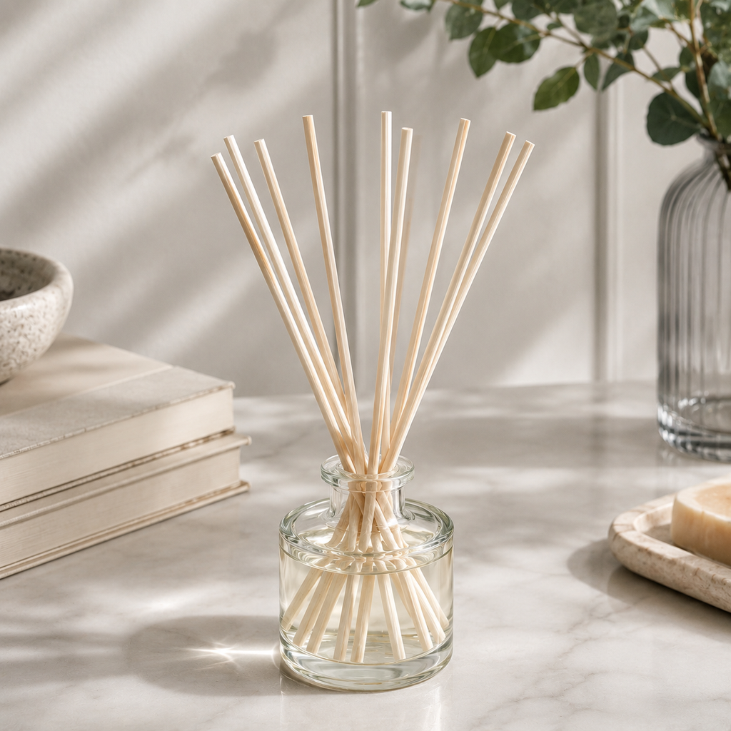 25 Piece Natural Rattan Reed Sticks 3x300mm Diffuser Replacement Sticks Home Fragrance