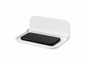 White Folding Wall Mounted Shelf Punch Free Storage Rack Phone Holder Space Saving