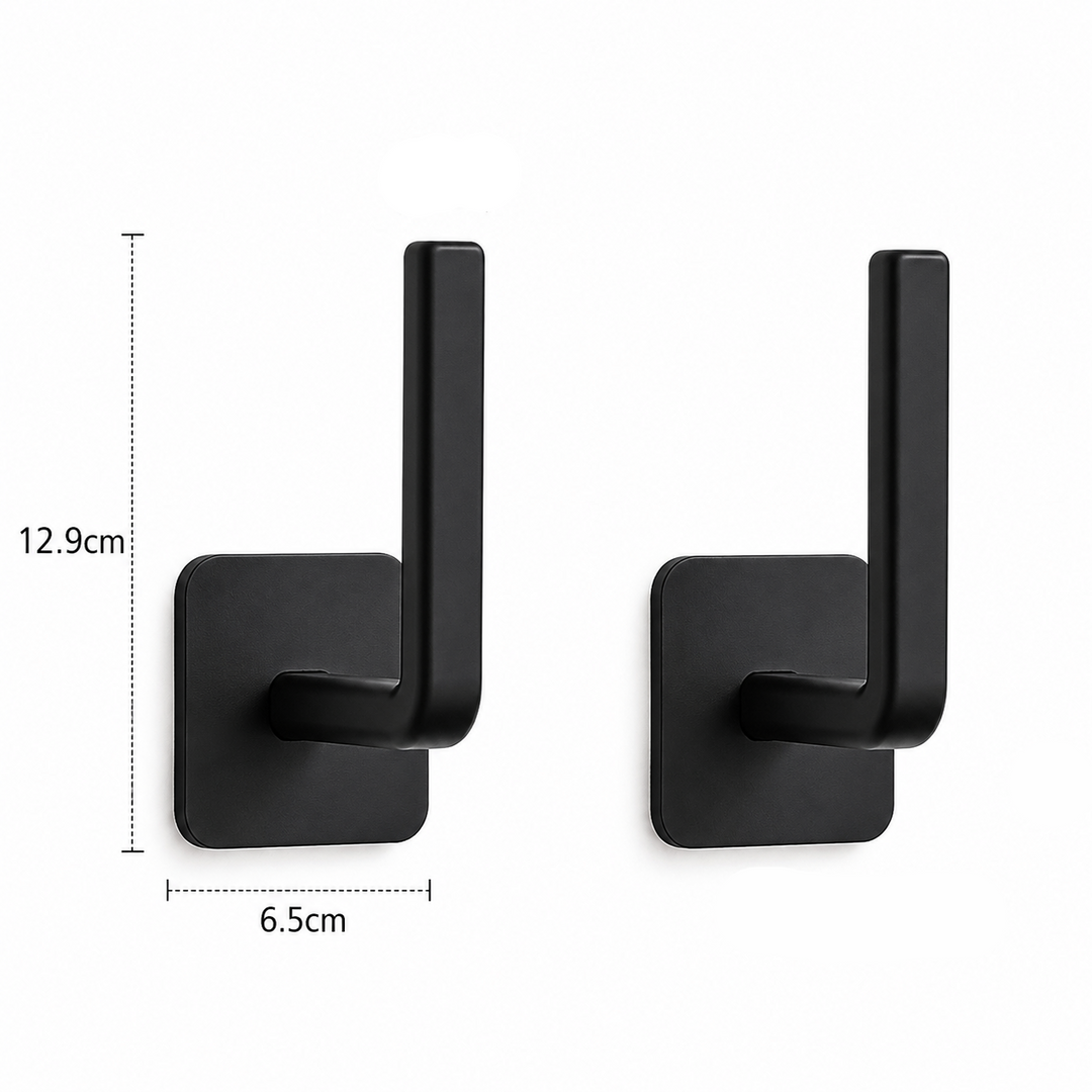 2 Piece Adhesive Wall Hooks No Drill Strong Paste Hook Storage Rack