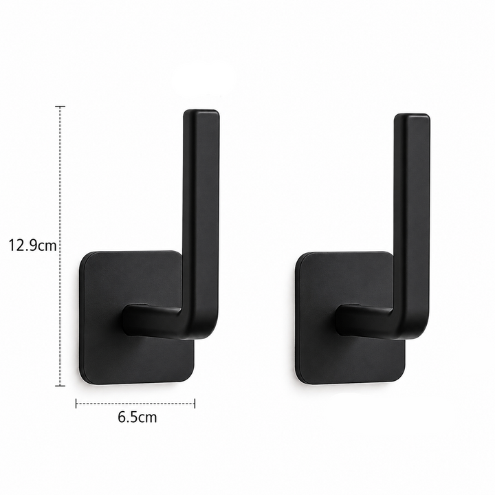 2 Piece Adhesive Wall Hooks No Drill Strong Paste Hook Storage Rack
